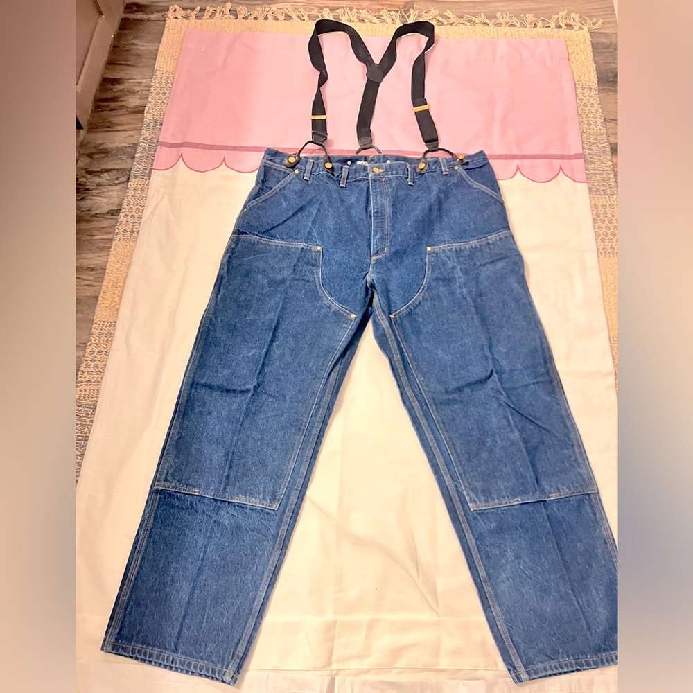 CARHARTT  VTG Mens Heavyweight Double Front Relaxed Utility Jeans B07 DNM 48x32